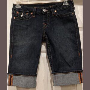 TRUE RELIGION Sophie Knee Length Short Jeans Size: 29